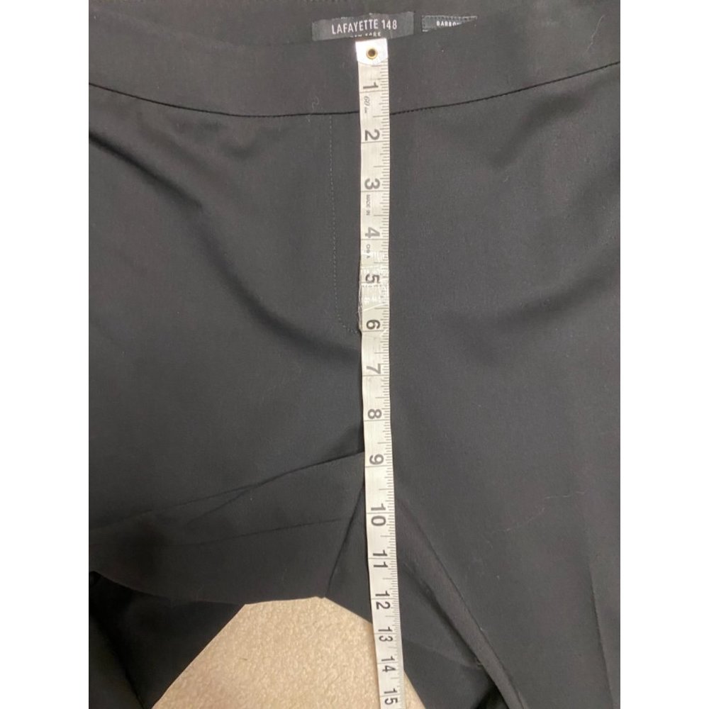 LAFAYETTE 148 Italian Stretch Wool Barrow Pant In Black Size 10 - Picture 7 of 11